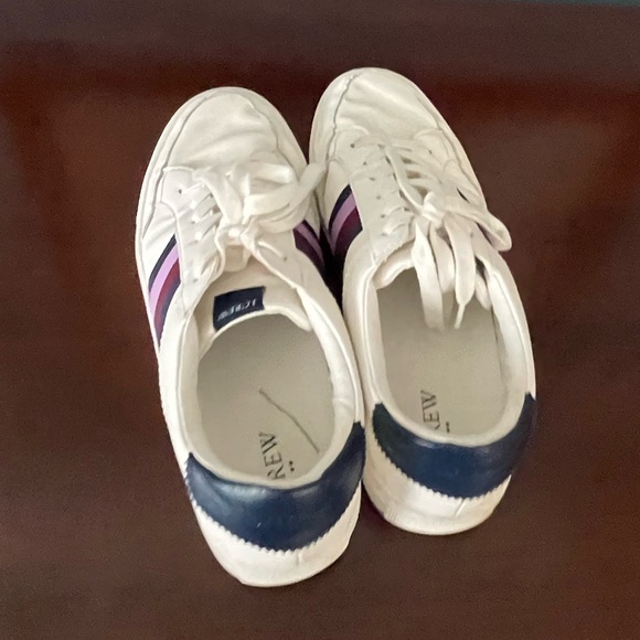 J.Crew White Sneakers with Purple and Navy Accents Wm Size 11 - Picture 5 of 7